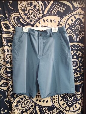 High-Waist Light Blue Women’s Shorts — Tailored Flat Front
